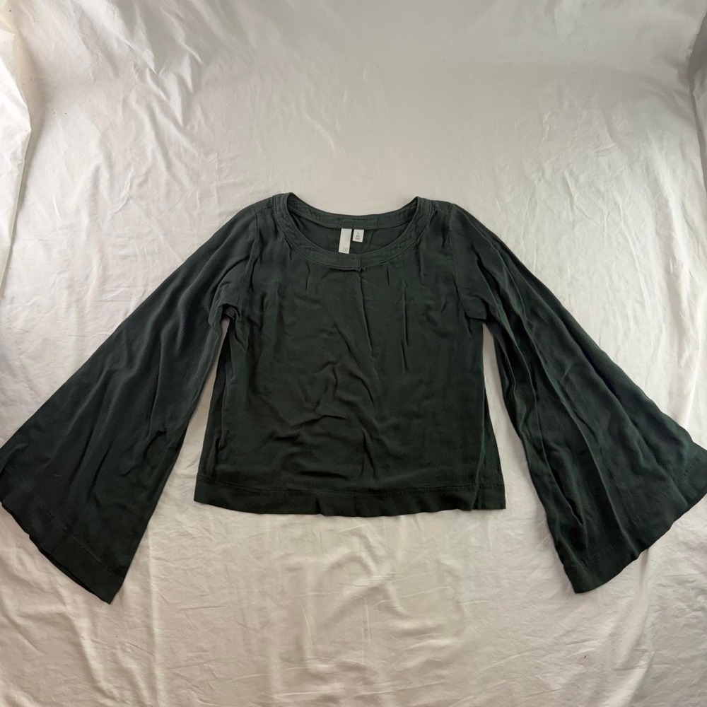 BP Green Bell Sleeve Top Womens S Fairy Grunge Renaissance Whimsigoth Festival